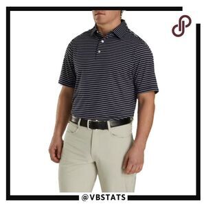 FootJoy XL Navy and White Short Sleeve Golf Polo